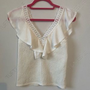 White ribbed Express shirt size small NWT